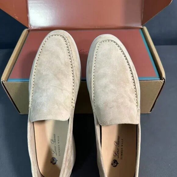 Loro Piana Open Walk Loafers - Beige Suede - Picture 1 of 6